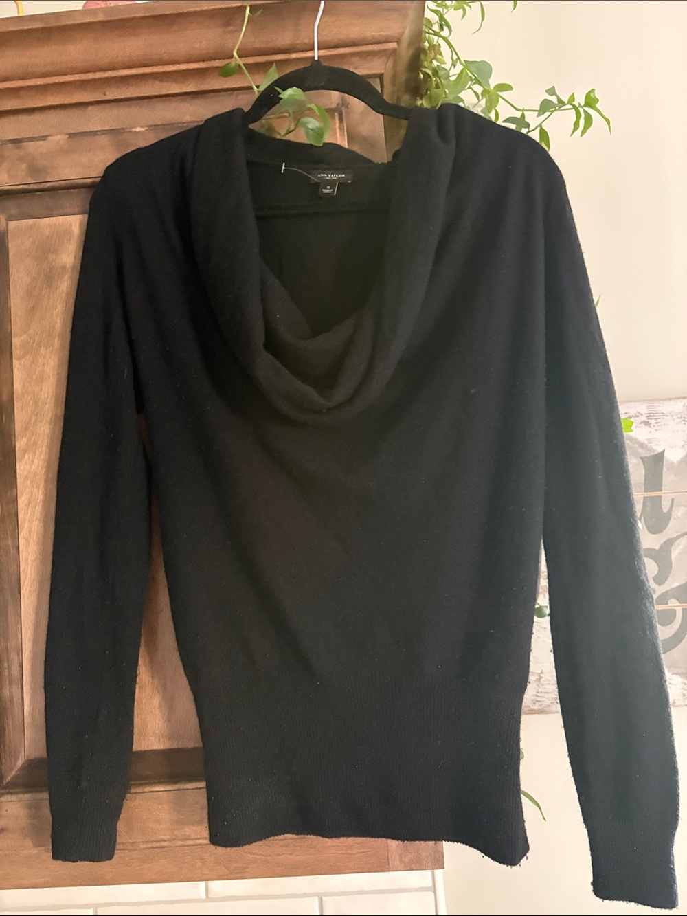 Ann Taylor Black Cowl Neck Sweater